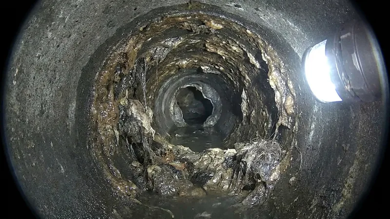 하수구 슬러지 제거 작업 전